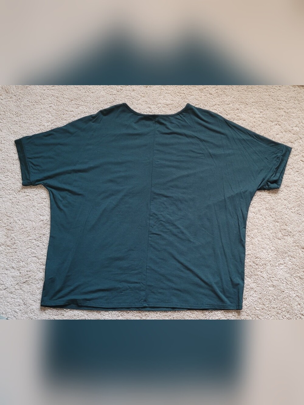 Bloomchic Women's Blouse Size 14-16, Short Sleeve Hunter Green Top, Rayon Blend